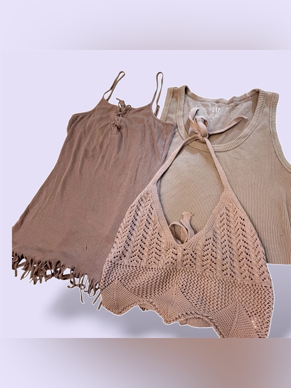 Mauve Muted Lavender / Light Purple Neutral Summer tank/halter/camisole bundle